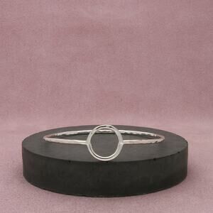 silpada sterling silver hammered karma bangle b3013 bracelet size 7.75in